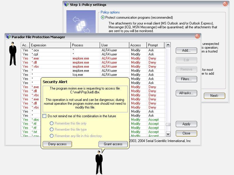 Parador File Protection PE Screenshot